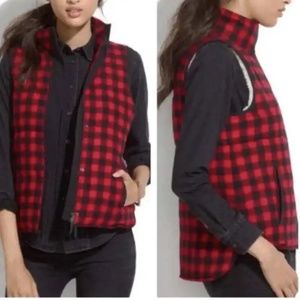 Madewell Buffalo Check Sherpa-Lined Vest